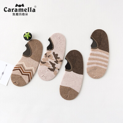 

Caramella summer thin section mens invisible socks casual sports short socks breathable shallow mouth cotton socks 53464 dark gray code