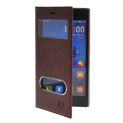 

MOONCASE View Window Leather Side Flip Pouch Stand Shell Back ЧЕХОЛ ДЛЯ XiaoMi Rice MI 3 M3 Red