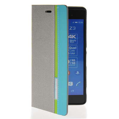 

MOONCASE Business style Leather Side Flip Wallet Card Slot Pouch Stand Back Case Cover for Sony Xperia Z3 Grey