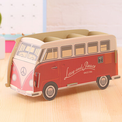 

Shoujie cartoon paper DIY storage box desk cosmetic box storage box desktop storage box JD-SN-70 red bus