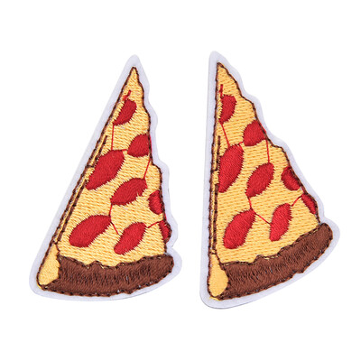 

2XPizza Embroidery Iron on patches sewn Forclothing Applique Hat backpack MotifM