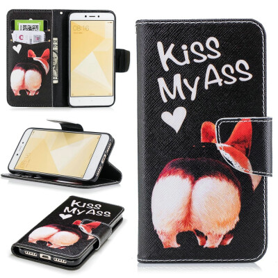 

BEFOSPEY Painting PU LeatherSoft TPU Card Slot Stand Wallet Case For Xiaomi Redmi 4X50"2017