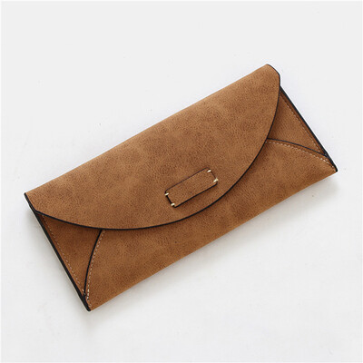 

Simple Thin Women Leather Wallet Clutches Envelope Money Shopper Card Bags Purses Scrub