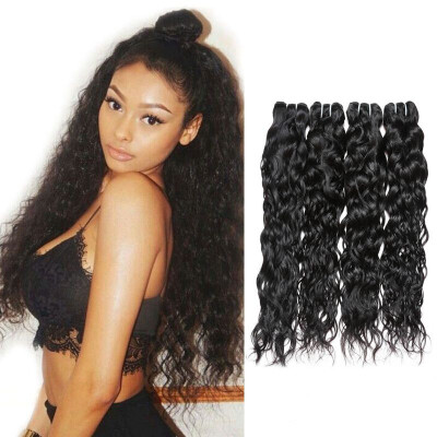 

Brazilian Water Wave Virgin Hair 4PCS Brazilian Virgin Hair Wet&Wavy Virgin Hair Extensions 7A Brazilian Hair Weave Bundles