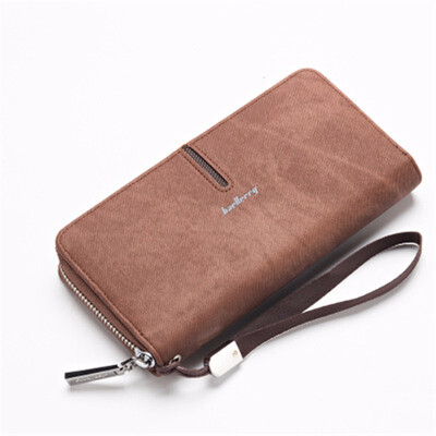 

Men Handbag Long Zipper PU Leather Phone Bag Business Leisure Wallet