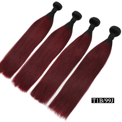 

BHF hair Virgin Hair Weave Straight Malaysian T1B99J Ombre Hair Bundles Thick Bottom Free Shipping