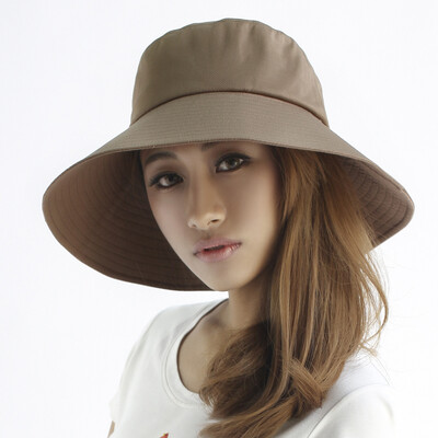 

Women Fashion Anti-uv quick-drying Sunbonnet Pink Lovely sunhat summer caps Brown Windproof Sunscreen rope folding Hats