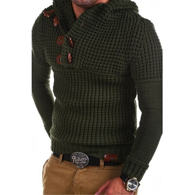 

Mens Knitted Coat Sweater with Button