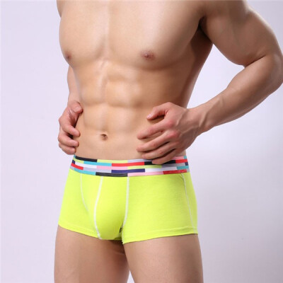 

Fashion Men&39s Breathable Boxer Sexy Pure Color Cotton Underwear