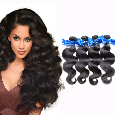 

WYF Virgin Hair Body Wave Hair 100% Необработанные перуанские человеческие волосы Body Wave 4 Bundles