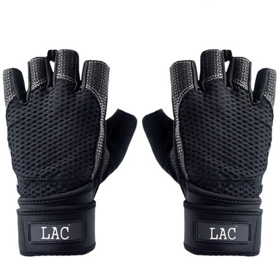 

LAC fitness gloves equipment training wear-resistant non-slip sports gloves riding gloves lengthened wrist black M code