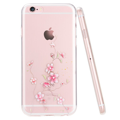 

Send Zi Apple iphone6s 6 mobile phone shell painted cartoon anti-drop shell rhinestone flowers 47 inches