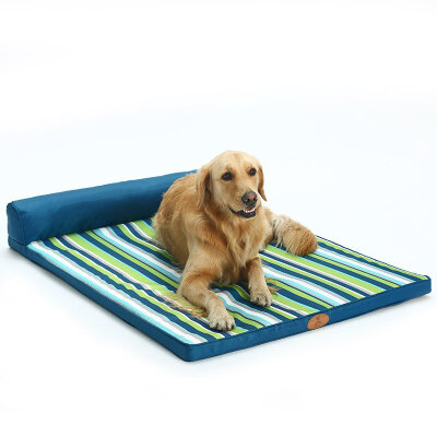 

Huaopeng pet (hoopet) fresh striped kennel all removable wash Teddy gold in the large dog beauty by pet bed