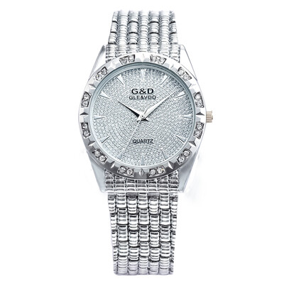 

Fashion Women Quartz Stainless Steel Wristwatch with Diamon Rhinestone Ladies Wristwatches Orologio Noble Luxurious Dress GD201505