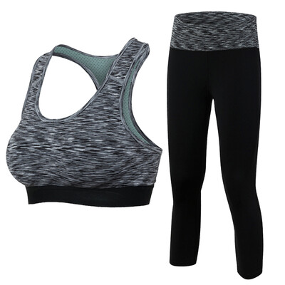 

Yoga Set Workout Sport Suit Compression Tights Bra Running Tracksuit For Girls