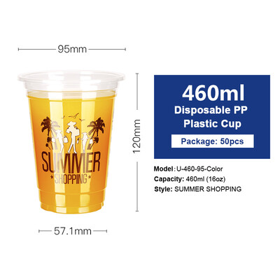 

OTOR 360460500660ml Disposable Plastic Cups with Dome & Flat Lids for Juice Tea Milk Iced Coffee Bubble Boba Smoothie 50pcs
