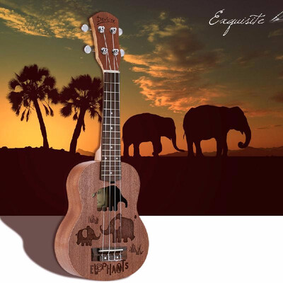 

21" Mini Sapele Ukelele Rosewood Fingerboard Mahogany Neck Nylon String Matte Kids Gift