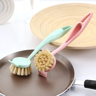 

Cntomlv different color vertical multifunction long handle cleaning brush Kitchen suction cup type sink cleaning scrub brush
