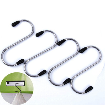 

4pcs  shape Stainless steel hooks for hanging coat hooks key holder kitchen bathroom organizer