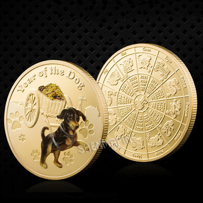 

2018 dog gold mountain commemorative coins prosperous wealth 12 zodiac prosperous wealth dog coins new year commemorative coin