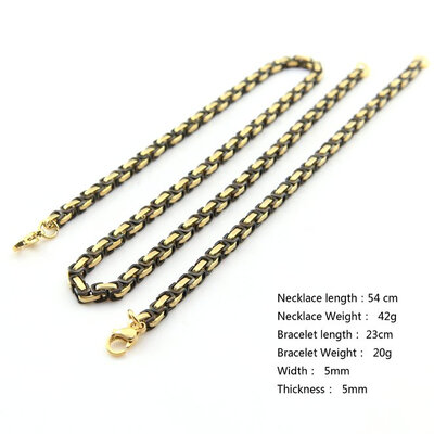 

Hpolw Stainless Steel 5mm Square Byzantine Box Link Necklace or Bracelet Mens Jewelry