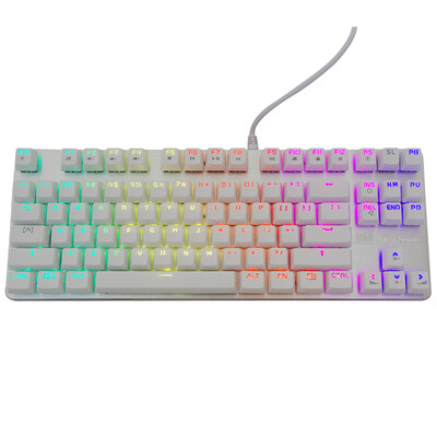 

ViewSonic KU520 color backlight game mechanical keyboard 87 key RGB mixed light silver crystal green axis