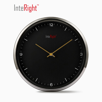 

INTERIGHT mute modern American quartz clock metal wall clock black nickel 12 inch