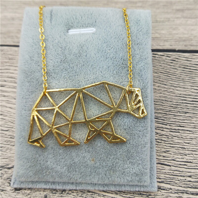 

New Origami MaMa Bear Necklace Origami MaMa Bear Charm Female Male Gift Necklace Fashion Women Jewellery Geometric Jewellery