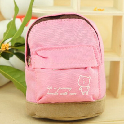 

Shouyou Stationery Cute Bear Oxford Cloth Mini Bag Creative Wallet Key Bag JD-SN-55 Pink