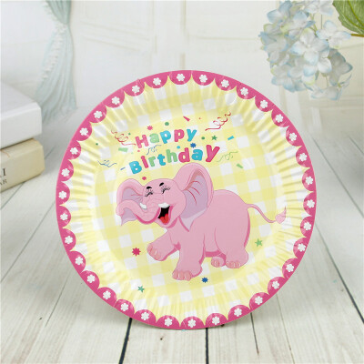 

FANLUS 7inch colorful dots wave point disposable paper plates party tray Valentine Birthday Wedding Tableware cake barbecue