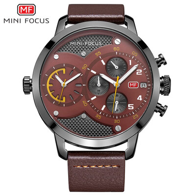 

MINI FOCUS Fashion Sports Leather Strap Men Watch MF0030G