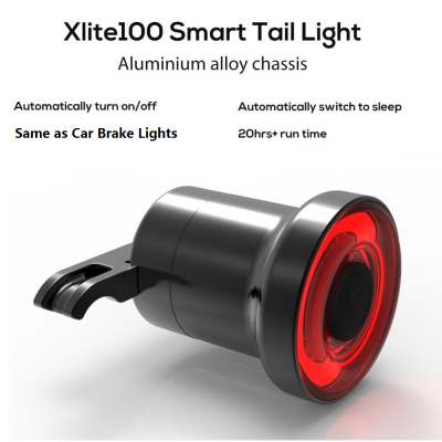 

Xlite100 Smart Bike Велосипед Taillight USB аккумуляторная светодиодная подсветка для велотренажеров Auto Start / Stop Brake Sensing IPx6 Waterproof