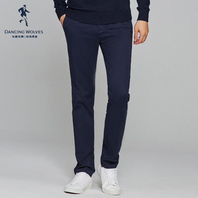 

Dancing with wolves DANCING WOLVES Casual pants mens 2018 autumn new business solid color Slim mid-rise micro-elastic long pants 66509245510 102 dark blue 31