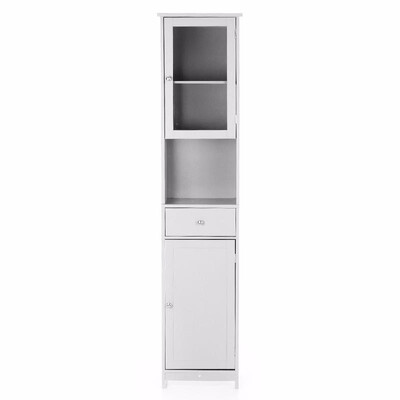 

iKayaa Modern Tower Tall Storage Cabinet with Doors & Drawer Wooden Floor Cabinet Home Furniture WhiteBlue