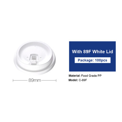 

OTOR Cup Cover 100pcs Disposable PP Plastic 80mm 89mm Clear White Black Lid for Paper Cup Cold Drink Milk Tea Switch Cover