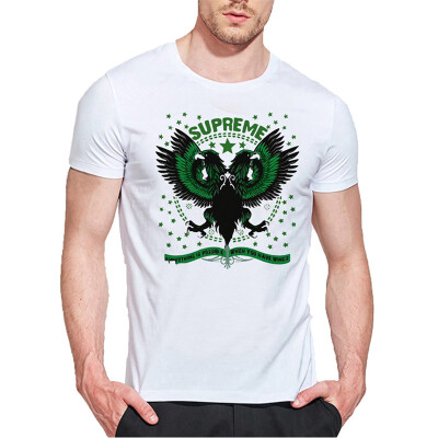 

Mens O Round Neck Casual Short Sleeves Fashion Cotton T-Shirts Eagle Picture & Super Me Letter Digital Print