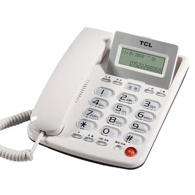 

TCL HCD868 (202) TSD fixed corded telephone / landline / free battery handsfree pushbutton home / office cable seat fixed telephone (elegant white)