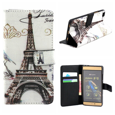 

OONCASE Cute Pattern держателя Кожаный бумажник флип карты с Kickstand Чехол для Huawei Ascend P8