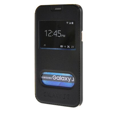 

MOONCASE Samsung Galaxy J7 чехол для View Leather Flip Pouch Bracket Back Cover Black