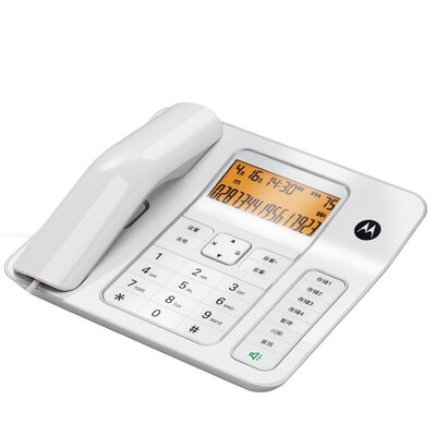 

Motorola Motorola CT340C Fixed Corded Phone Landline Caller ID Handsfree Free Interference Dual Interface Large Screen Home Office Cordless Fixed Landline White