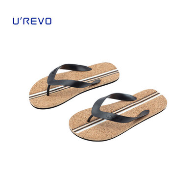 

UREVO Cork Flip-Flops Beach Casual Sandal Men Women Lovers Shoes