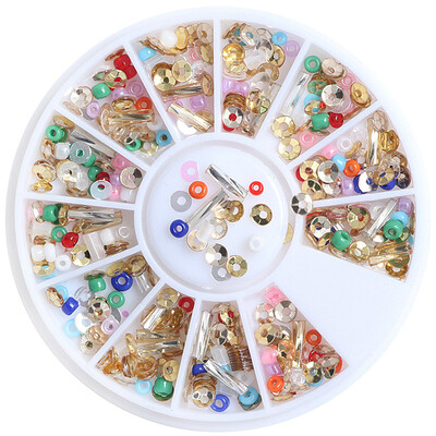 

Прозрачные прозрачные красочные маникюрные маникюрные маникюры Micro Small Beads Round Balls Mini 3D Украшение на колесах