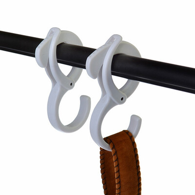 

2pcs Practical  shape hooks for hanging coat hanger clip rail crossbar desk hook home organizer