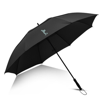 

Ying Yu straight handle golf umbrella male long handle super wind resistant golf umbrella semi-automatic business gift umbrella C1779 black