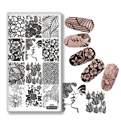 

Festival Fireworks Series Nail Stamping Plate Christmas Valentine Celebration Dancer Style Rectangle Nail Image Template C08
