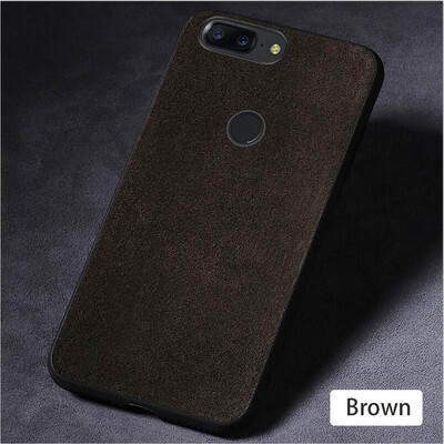 

Genuine Leather Phone Case For Oneplus 5 5T Suede Leather Back Cover