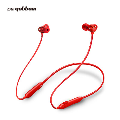 

YOBBOM Wireless Bluetooth Headset S6 Neck-mounted Noise Reduction In-Ear Sports Magnetic Phone Call Music Headphones Red