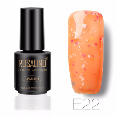 

ROSALIND Gel 1S SNOWFLAKE 7ML Glitter 24 Color Nail Gel Polish LED UV glitter Gel Varnish Soak Off Base Top Coat Needed Nail Art