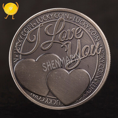

"I love you"Souvenirs album replica coinsLove tokens Love four-leaf coincharm gift crafts wedding decoration