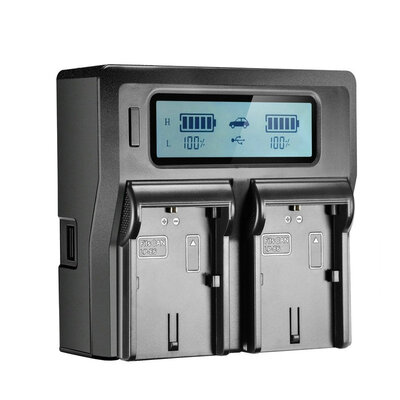 

NP-F970 USB Dual Digital Battery Charger for Sony NP-F550 NP-F570 NP-F750 NP-F770 NP-F930 NP-F950 NP-F960 NP-FM55H NP-FM500H